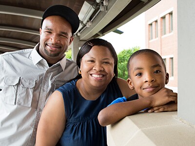 boy with autism with family at Marcus