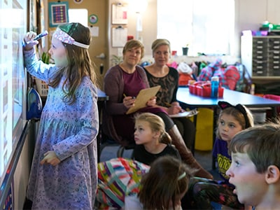 girl with autism in classroom