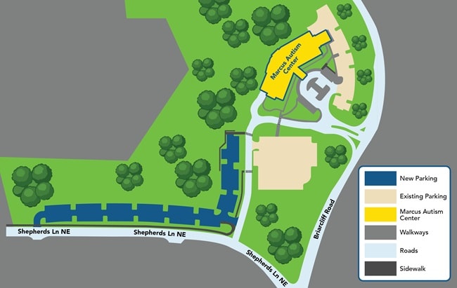 Marcus Autism Center parking map
