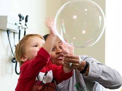 kids with red shirt at marcus
